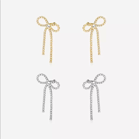 Bowknot unique clip in earrings 18K gold plated in two colors - Picture 2 of 7